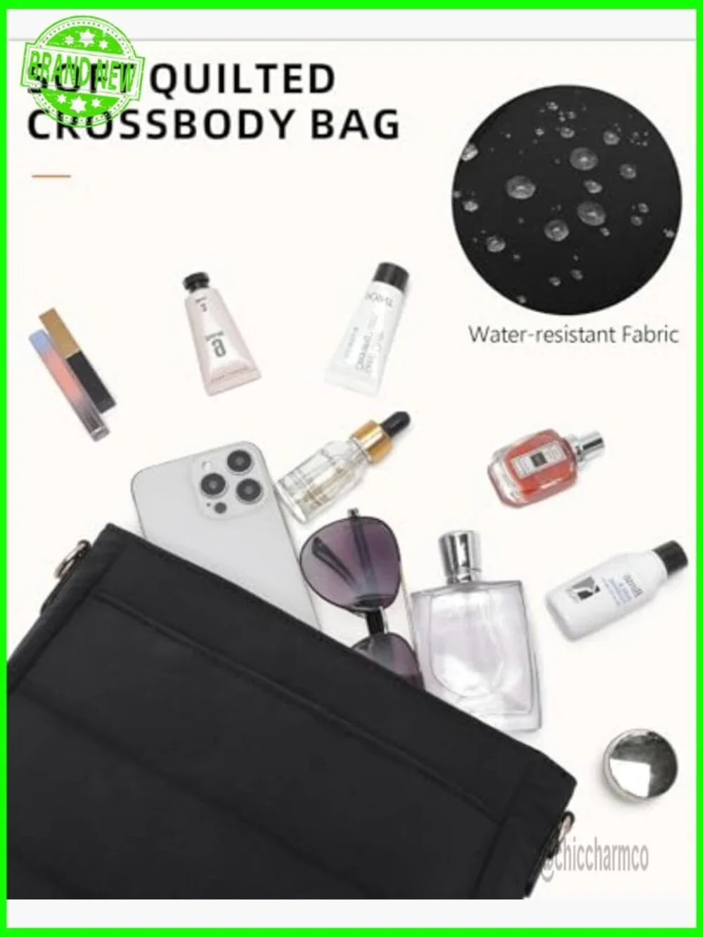 Medium Puffer Quilted Crossbody Hobo Bag with Detachable Straps and Wallet